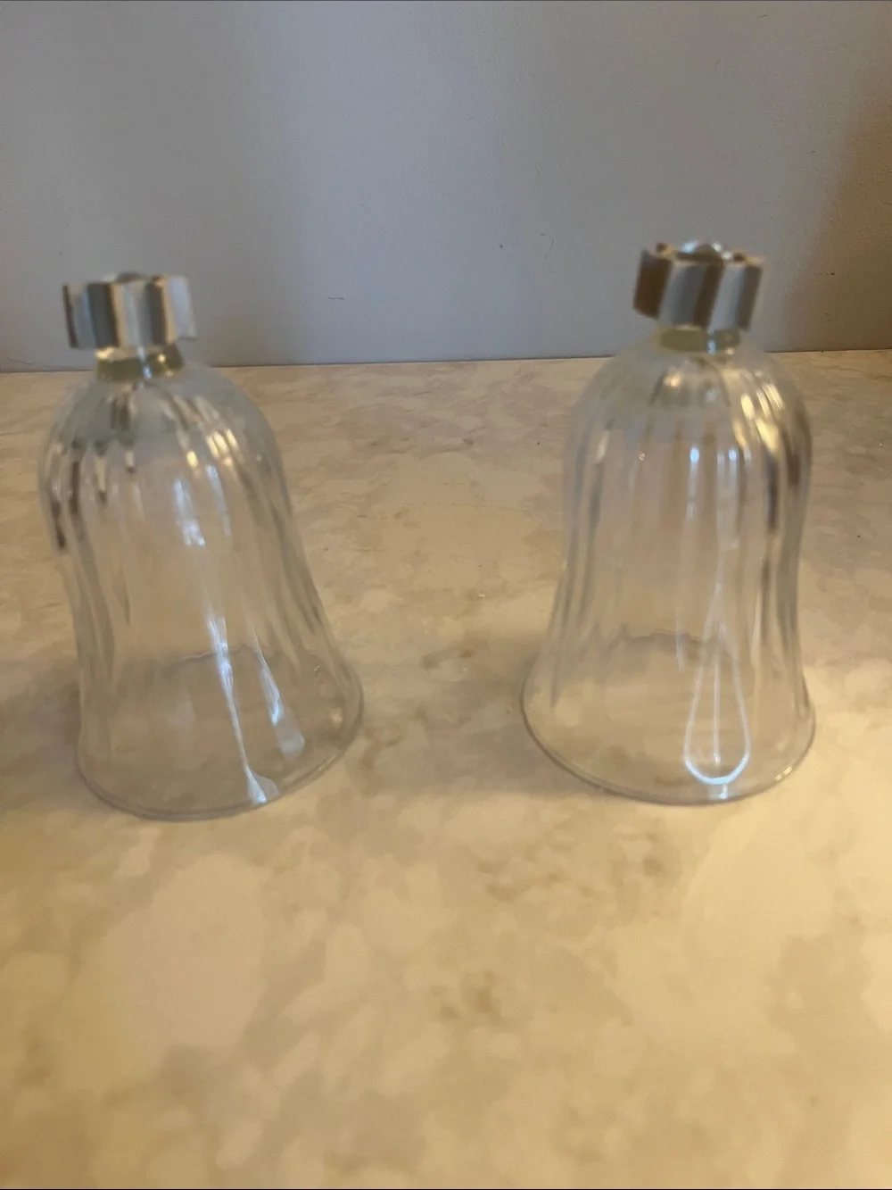 Vintage Home Interiors  Peg Candle Votive Holders Clear Glass pair